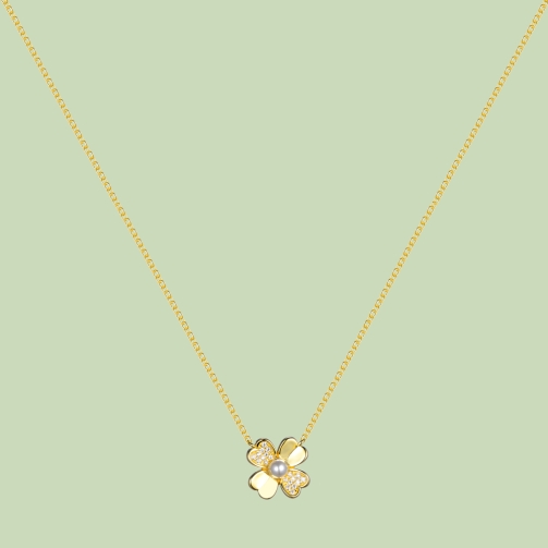 Gold Plated Flower Pattern Necklace Flj Net1784 Nl