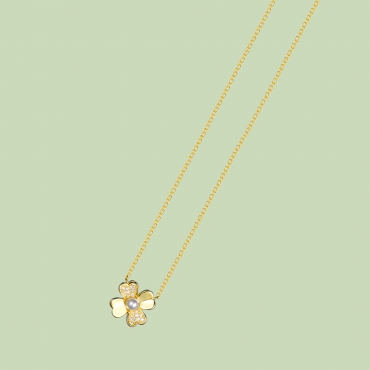Gold Plated Flower Pattern Necklace Flj Net1784 Nl