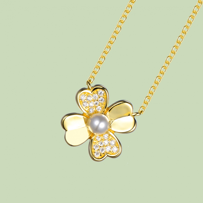 Gold Plated Flower Pattern Necklace Flj Net1784 Nl Gold Plated Flower Pattern Necklace Flj Net1784 Nl