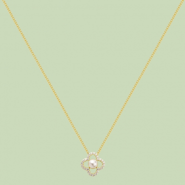 Flower Pattern Necklace Flj Net1198 16 Nl
