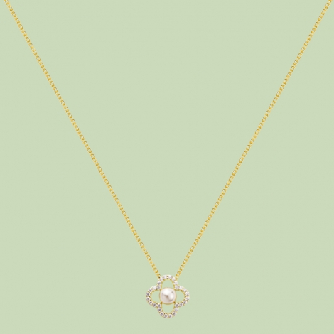 Flower Pattern Necklace Flj Net1198 16 Nl