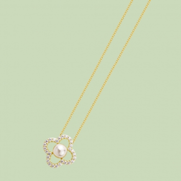 Flower Pattern Necklace Flj Net1198 16 Nl