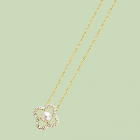 Flower Pattern Necklace Flj Net1198 16 Nl