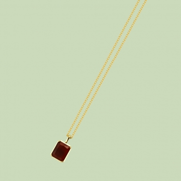Gold Plated Square Pattern Necklace Flj Net1795 Nl