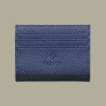 Fabian leather black blue card holder fmwc slg12 bnbl front