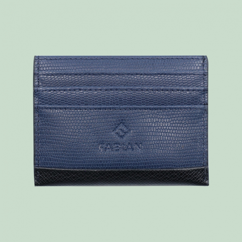 fabian leather black blue card holder fmwc slg18 bnbl front Fabian leather black blue card holder fmwc slg18 bnbl front