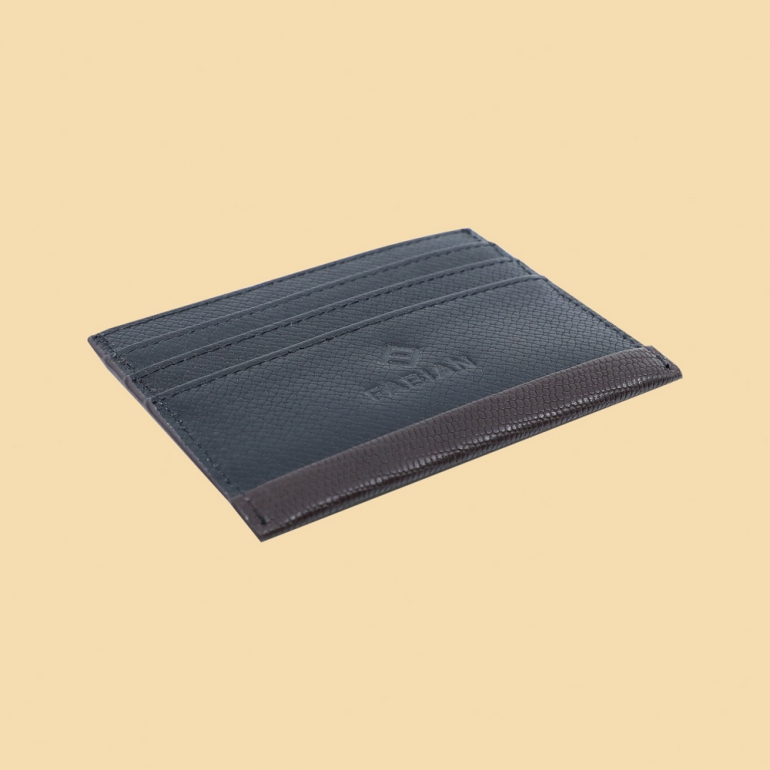 fabian leather black brown card holder fmwc slg17 bnbr back Fabian leather black brown card holder fmwc slg17 bnbr back