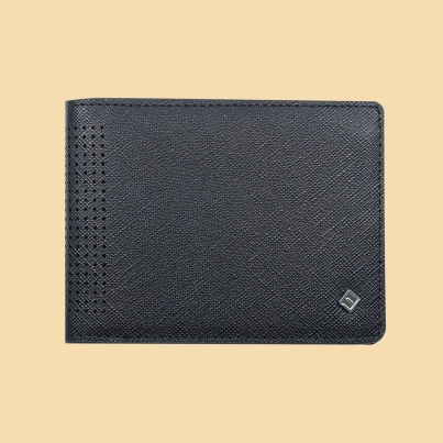 Fabian leather black wallet fmw slg20 b front