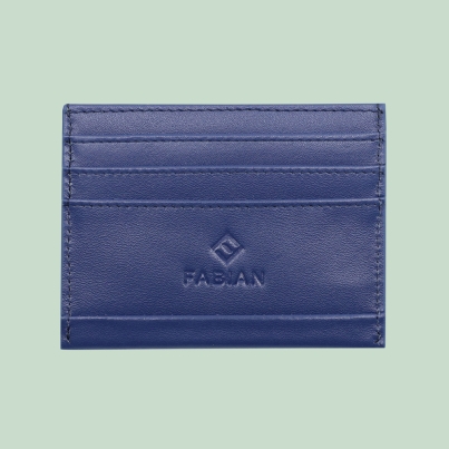 Fabian leather blue card holder fmwc slg39 bl front