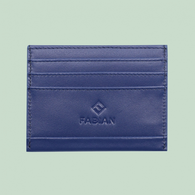 fabian leather blue card holder fmwc slg39 bl front Fabian leather blue card holder fmwc slg39 bl front
