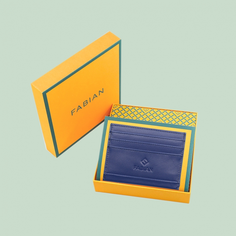 fabian leather blue card holder fmwc slg39 bl with box Fabian leather blue card holder fmwc slg39 bl with box