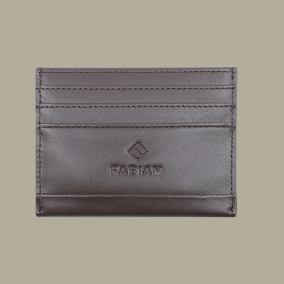 Fabian leather brown card holder fmwc slg38 br front