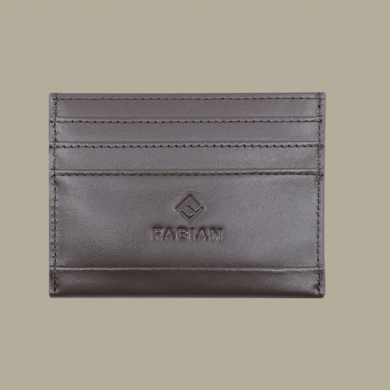 fabian leather brown card holder fmwc slg38 br front Fabian leather brown card holder fmwc slg38 br front