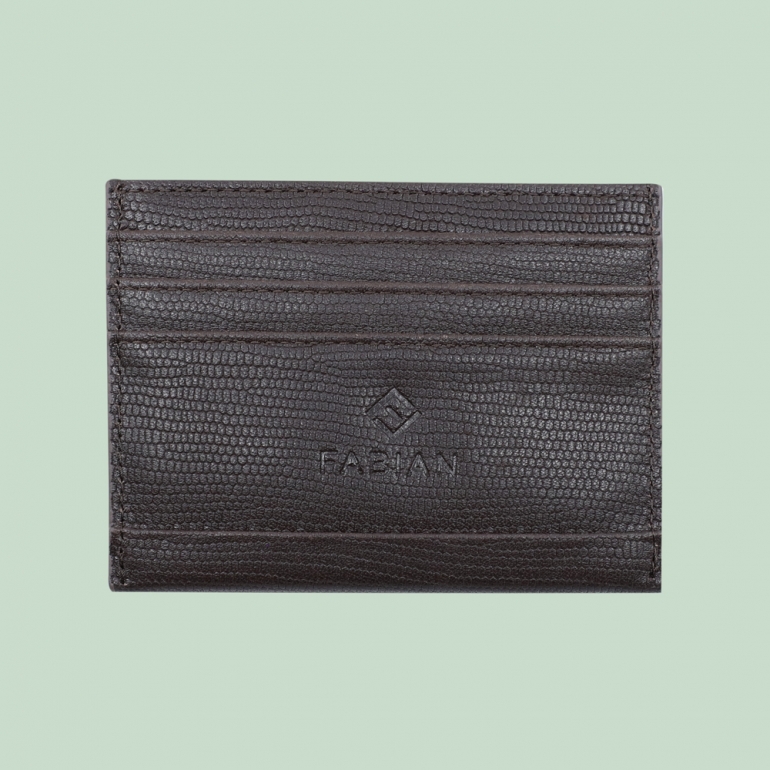fabian leather brown card holder fmwc slg40 br front Fabian leather brown card holder fmwc slg40 br front