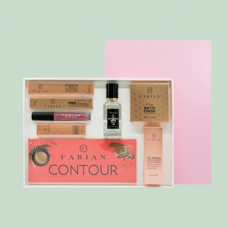 fabian cosmetics collection 8 pcs light pink 01 Fabian Cosmetics Collection 8 pcs Light Pink