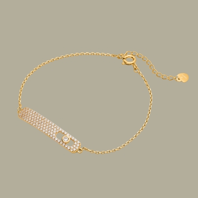 Fabian Rectangular Design Gold Bracelet-FLJ-CG20B2275S-BR.G 01