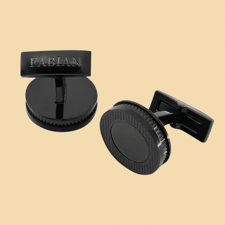fabian cufflink black fcf ls 1857 bb 02 Fabian Cufflink Black - FCF-LS-1857.BB 1